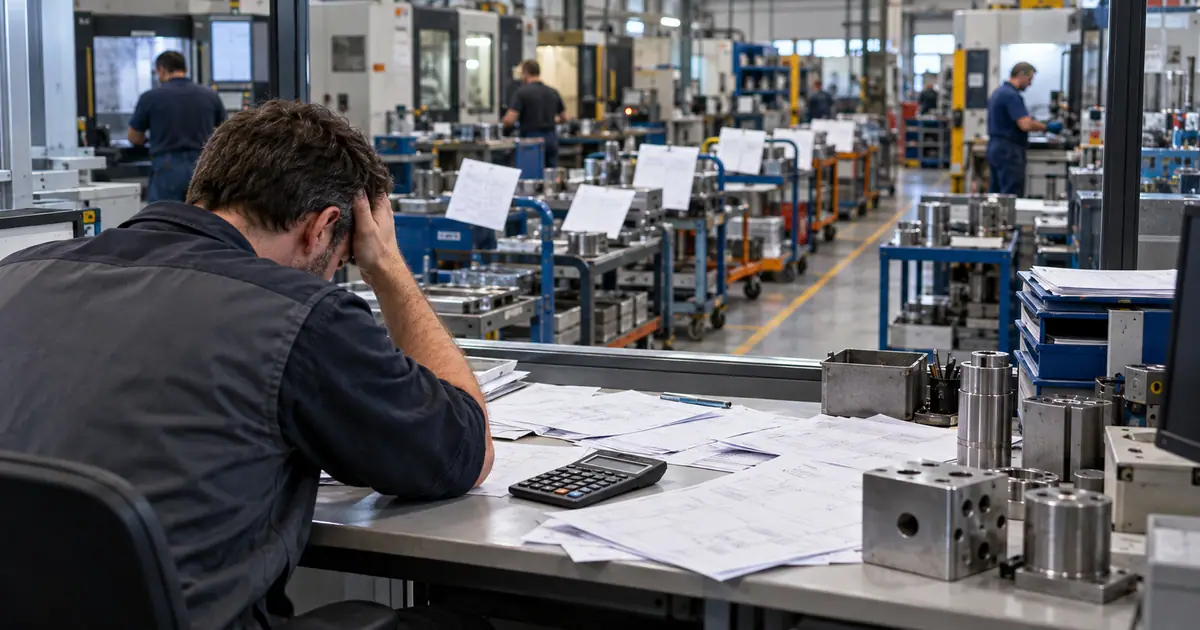 Planificación de costes y trabajo en curso pendiente en una fábrica
